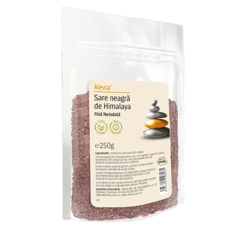 Sare de Himalaya neagra fina, 250g, Alevia