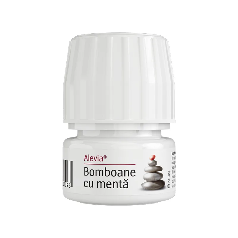 Bomboane cu menta, 60 comprimate, Alevia