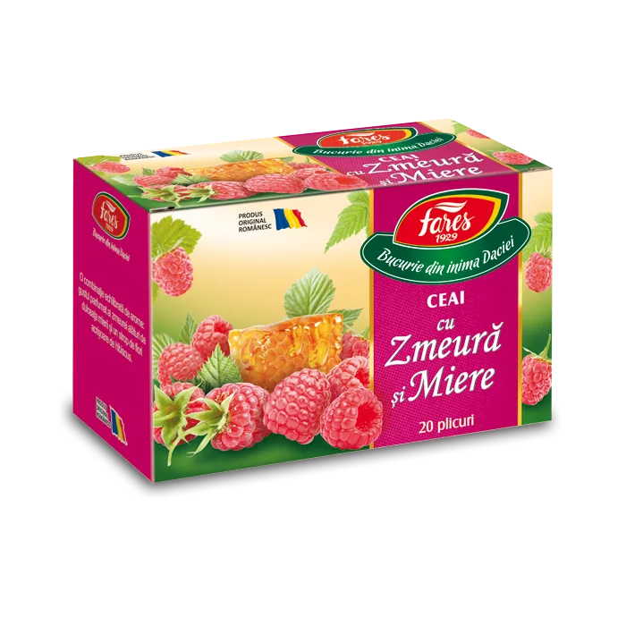 Ceai cu zmeura si miere, 20 plicuri, Fares