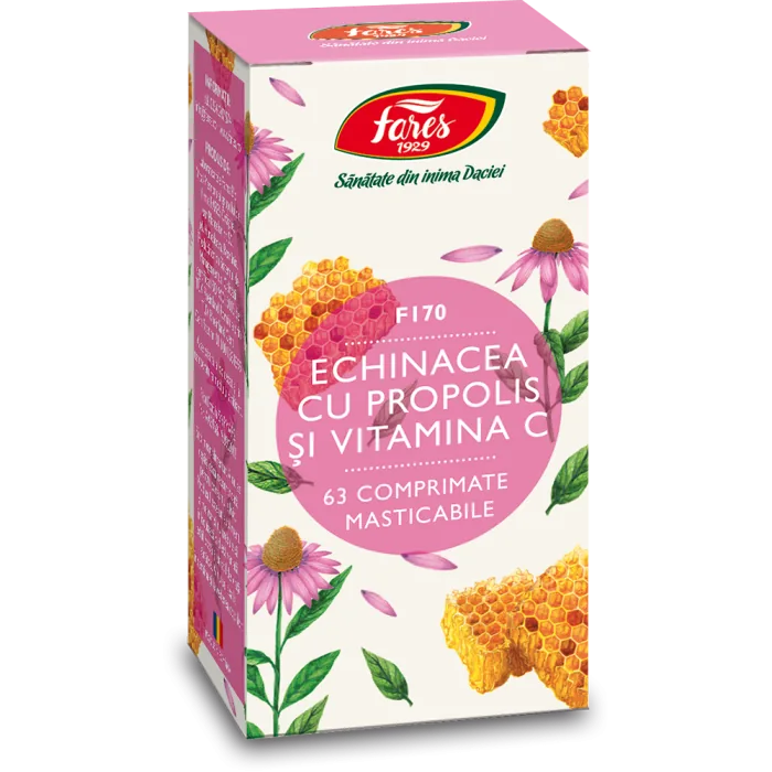 Echinacea cu propolis si vitamina C F170, 60 comprimate, Fares
