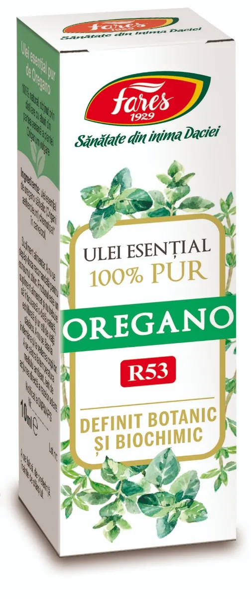 Ulei esential de oregano R53, 10ml, Fares