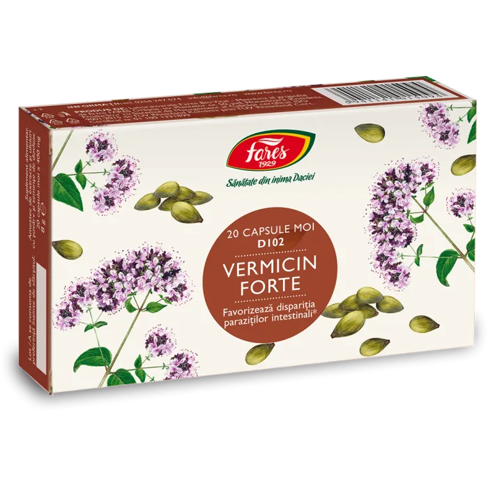 Vermicin Forte, 20 capsule moi, Fares