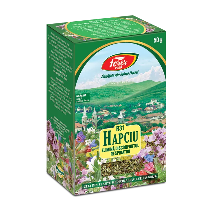 Ceai Hapciu elimina disconfortul respirator, 50g, Fares